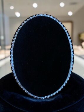 Classic White Pearl Collar for Necklace, Earrings Display.